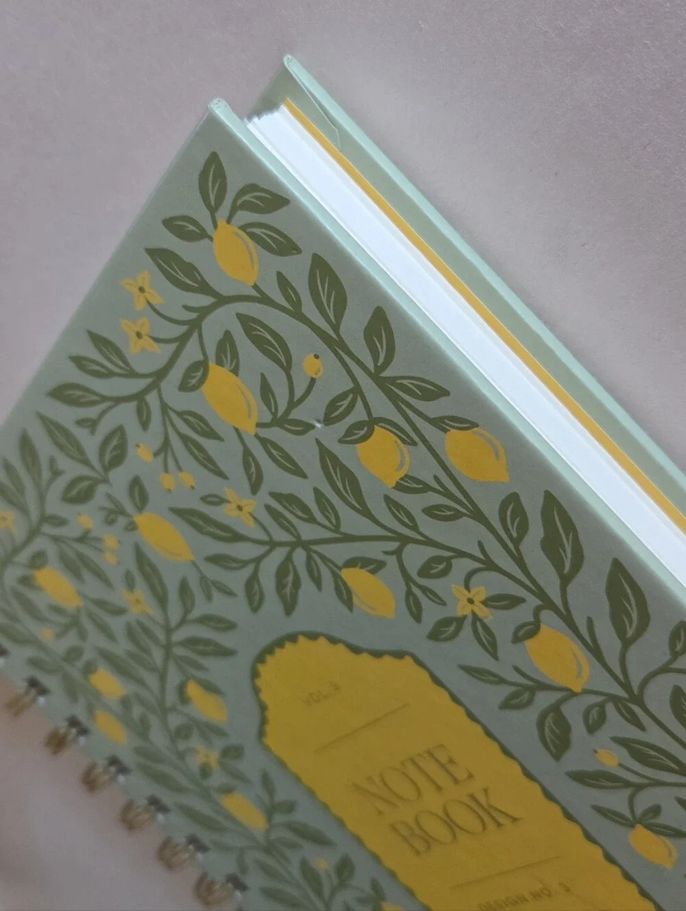 Lady Jayne Lemon Branches Blue Medium Hardcover Spiral Notebook Journal